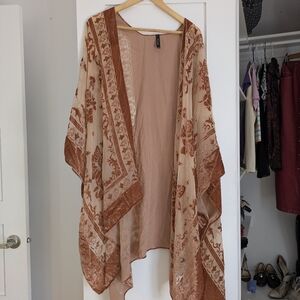 Drap lace burn orange duster